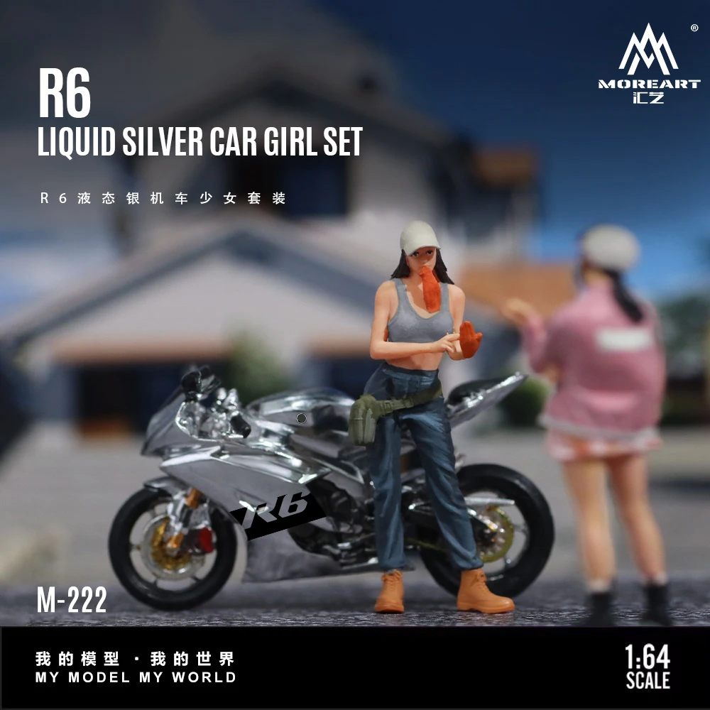 

Предзаказ: MoreArt 1:64 R6 Liquid Silver — Набор из мотоцикла и фигурки девушки, модель из смолы для подарка, демонстрации и коллекции