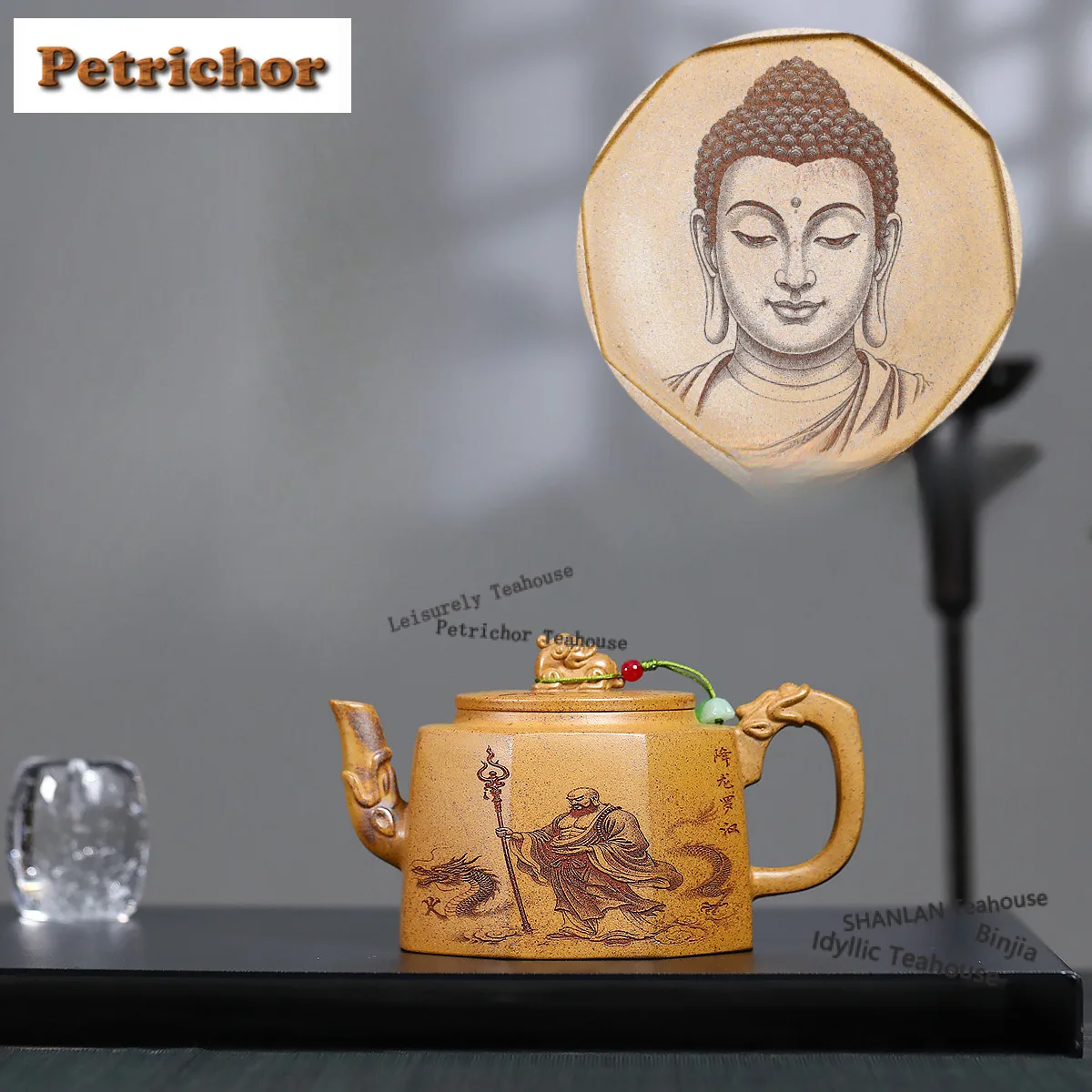 

370ml Yixing Purple Clay Teapots Artists Handmade Arhat Octagon Pot Raw Ore Wood-fired Porcelain Mud Kettle Zisha Tea Set Cha