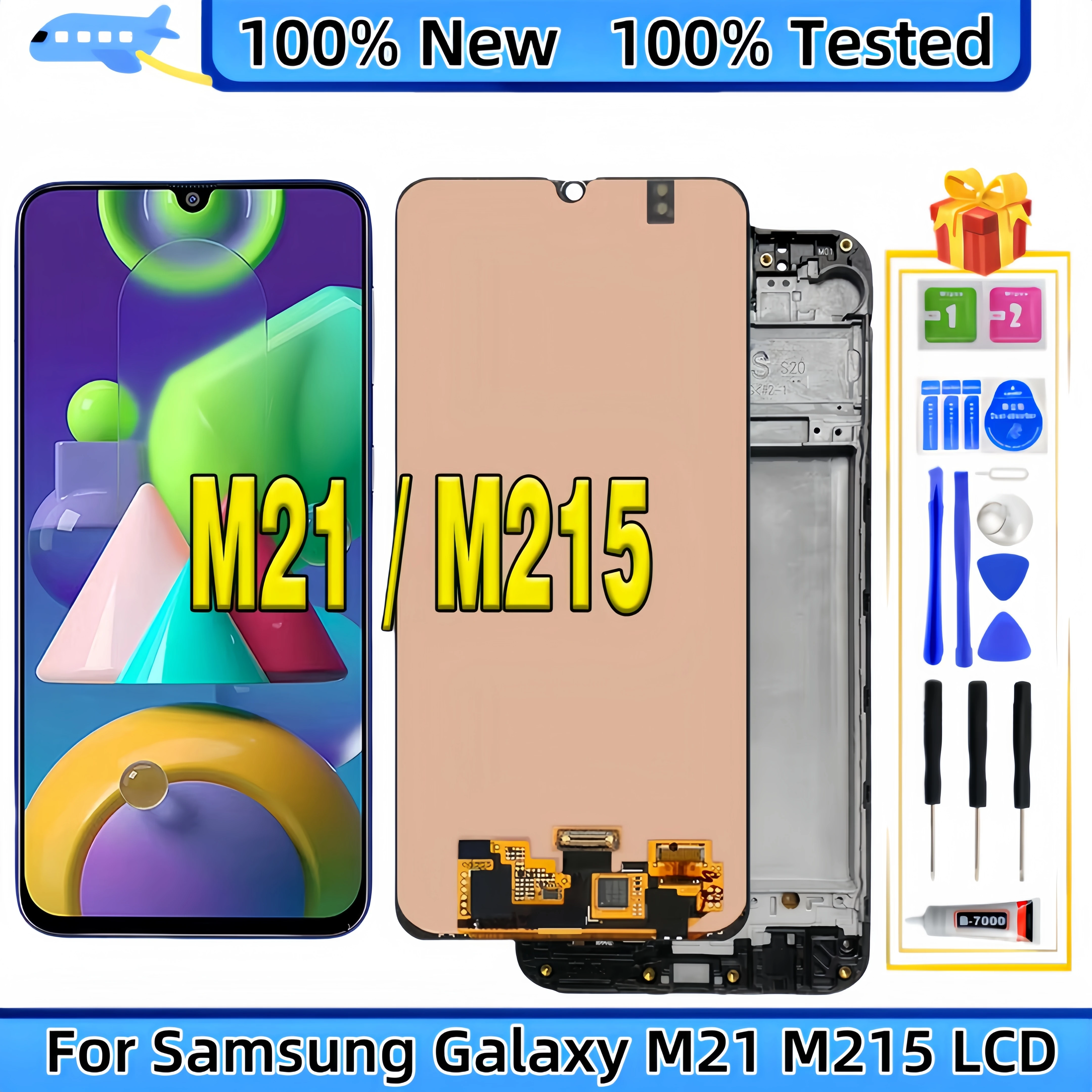 

For Samsung Galaxy M21 M215 SM-M215F SM-M215F/DS SM-M215F/DSN LCD Display Touch Screen Digitizer Assembly Replacement