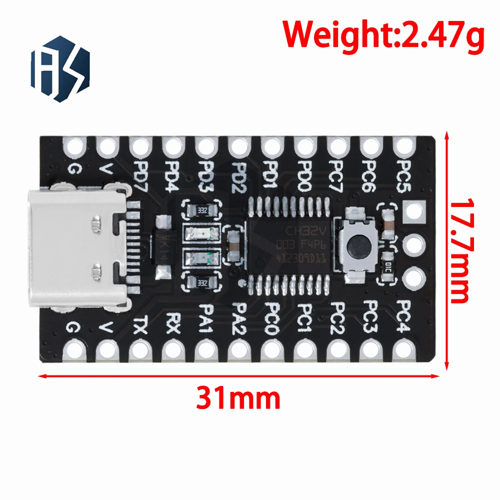 Scheda di sviluppo CH32V003: Scheda centrale del sistema minimale – Modulo microcontrollore RISC-V CH32V003F4P6