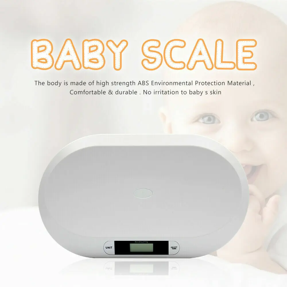 44LBS Electronic Digital Baby Scale Smart Infant Scale LCD Display ABS Weight Scale for Baby Pets 20KG