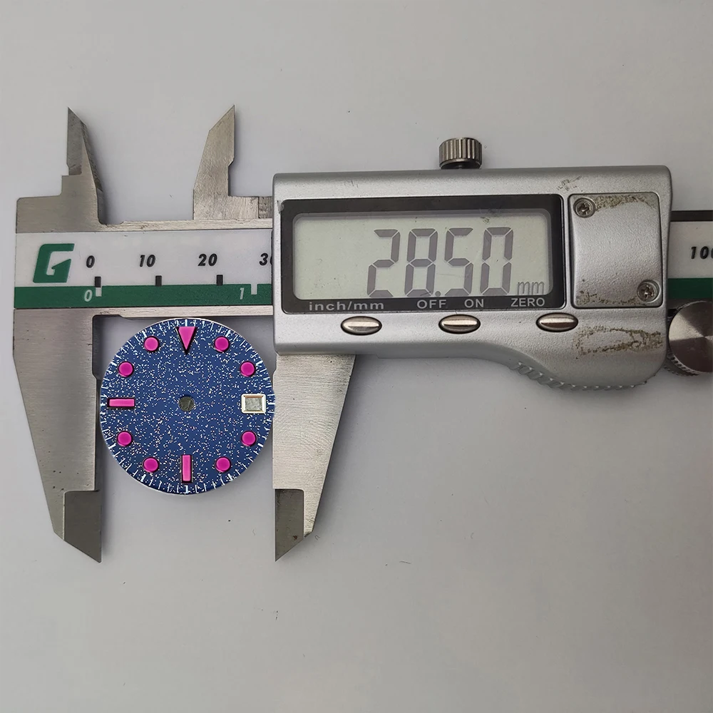 28.5mm Custom NH35 Watch Dial Blue Starry Sky Dial Index Marker 3 O'clock Date Window Mod Watch Parts For NH35 Movement