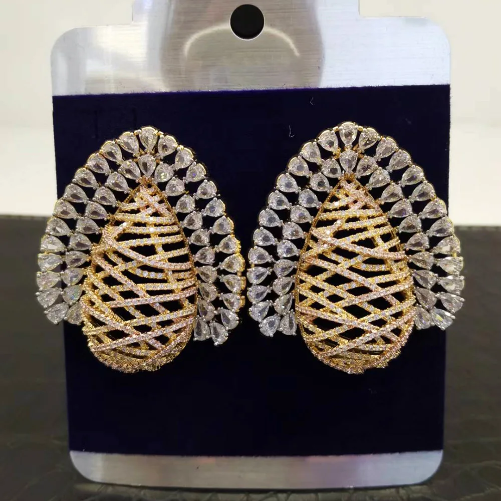 

GODKI MAXI африканские серьги с бантиками для женщин, свадебная вечеринка, кубический циркон, Дубай, свадебные серьги, букле д'орей, 2021,