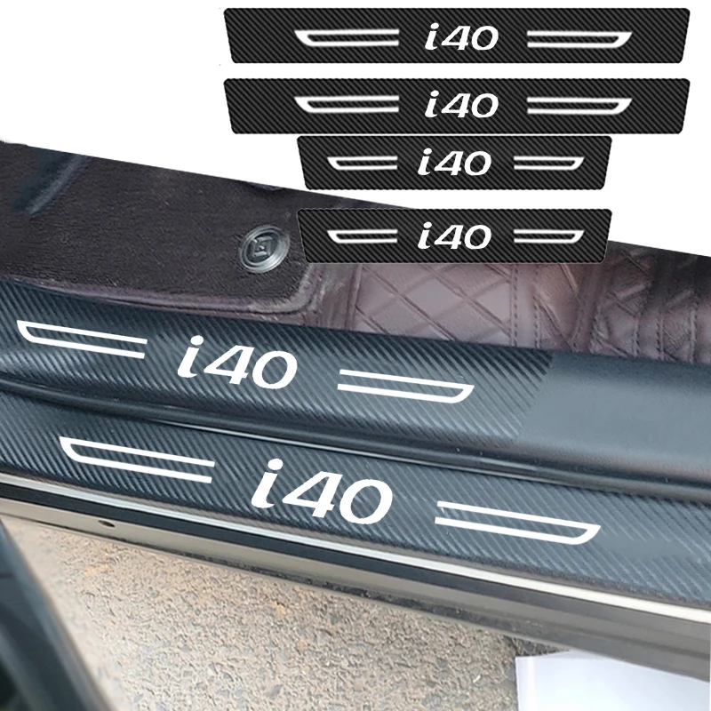 Car Decals for Hyundai I40 Emblem Trunk Bumper Threshold Film, Protect Sticker, Door Sill Anti-collision Strip, Anti Scratching