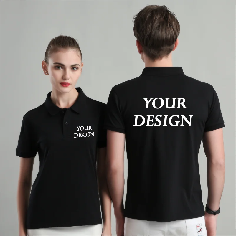 2024 Summer Short Sleeve Polo Custom Printing Logo Casual Lapel Shirt Embroidery Pattern Fashion Quick Dry Top Design Men Women