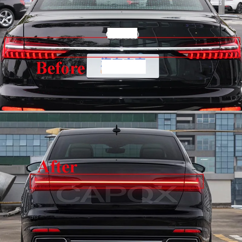 CAPQX Rear Bumper Dynamic Flow Tail Light Lamp For Audi A6L A6 L C8 2019-2024 Taillight Taillamp Stop Brake Light Pilot Light