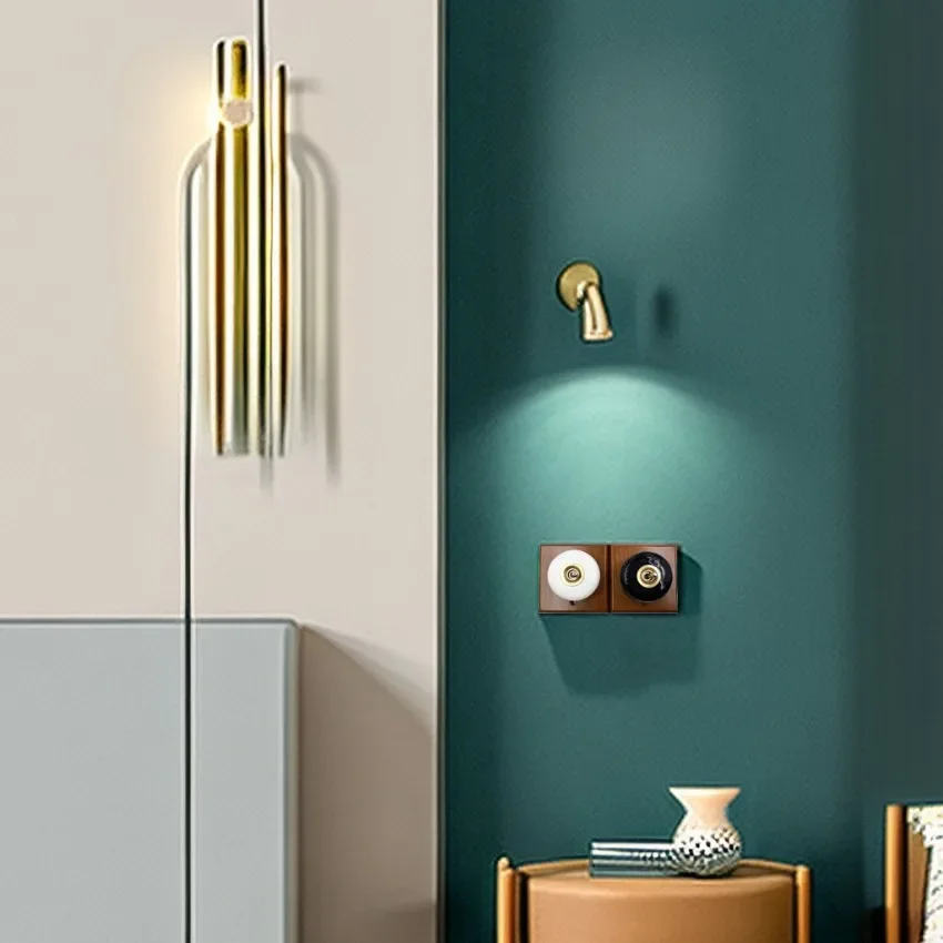 

Винтажный круглый тумблер, ретро светодиодный рычаг, креативный золотой металл, украшение, круглый керамический фарфоровый двусторонний выключатель света