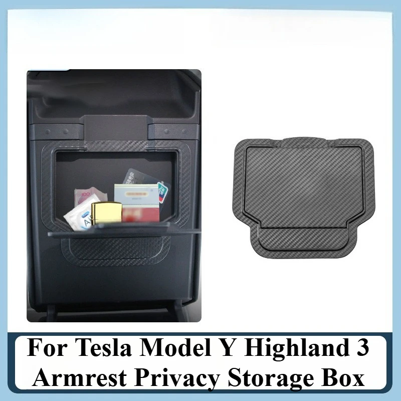 

For Tesla Model Y Highland 3 Armrest Privacy Storage Box Hidden Organizer for Console Car Interior Upgrade Decoration Accessory