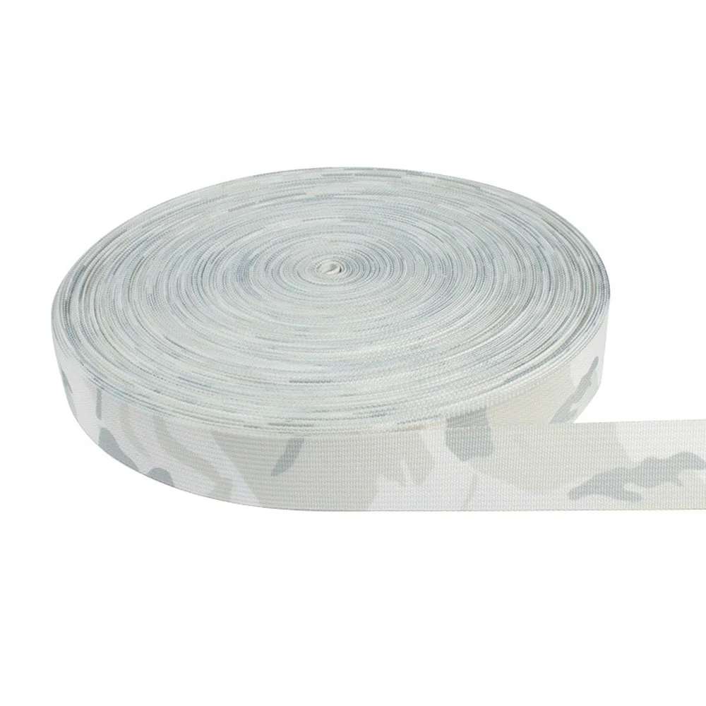 5 Meter Schnee-CP-Tarnwebband - Beidseitig Bedrucktes Hochfestes Polyester - Taktische DIY-Gurte für Outdoor-Ausrüstung NA103