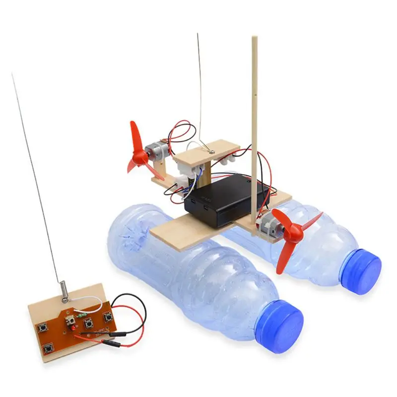 DIY zestawy łodzi zdalnego sterowania STEM zabawka drewniany model dla nastolatków School Favor D5QA