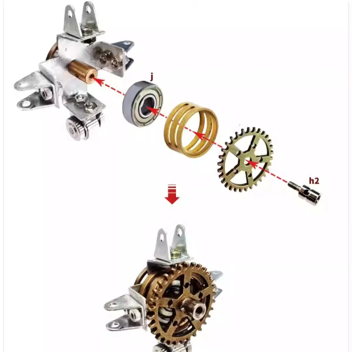 Mechanical jellyfish toy boy metal model assembly birthday gift assembly model 3d stereo creative