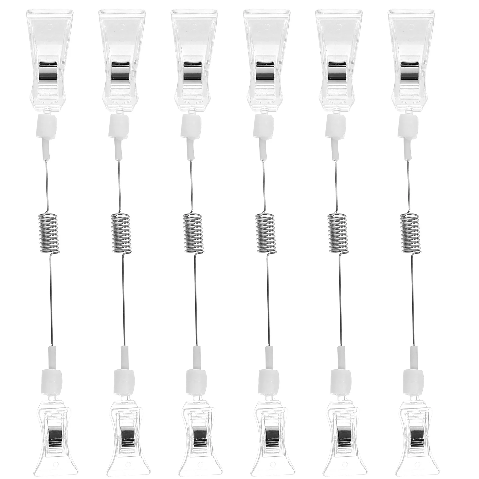 

6pcs Retail Sign Clips Advertising Clip Holder Swivel Price Tag Clamps Merchandise Display Clips For Store Shelf Signage Stand