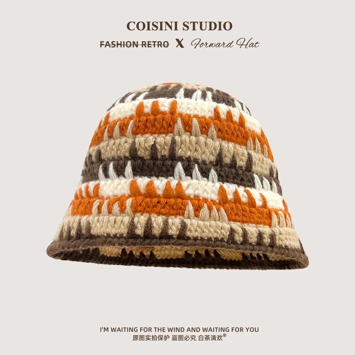 2025 جديد مصمم المتناقضة اللون محبوك قبعة بحافة للرجال والنساء تنوعا الخريف والشتاء قبعة حوض الحرارية