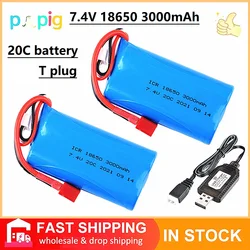 T PLUG 7.4V 3000mAh 18650 Akumulator Lipo do Wltoy 10428 /12428/12423 RC Części samochodowe 2s 7.4v Akumulator do Wltoys144001 A959-B A969-B