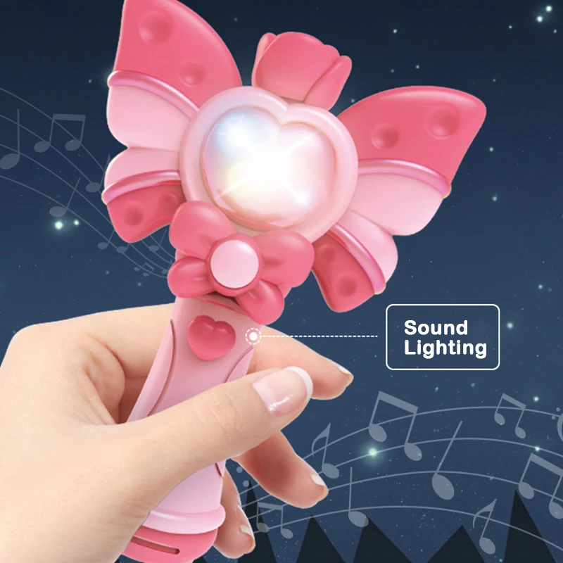 Cute Fun Projection Magic Wand Children's Glowing Light Music Magic Wand Fairy Wand Fairy Changer Girl Play House Kid Toys