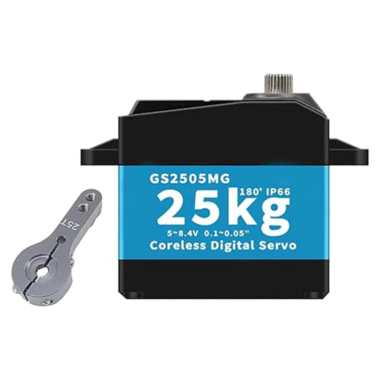 

GOTECK Servo 25kg Coreless Motor 8.4V Full Metal Gear Waterproof Digital Servos,Steering Servo with 25T Servo Horn for RC Car