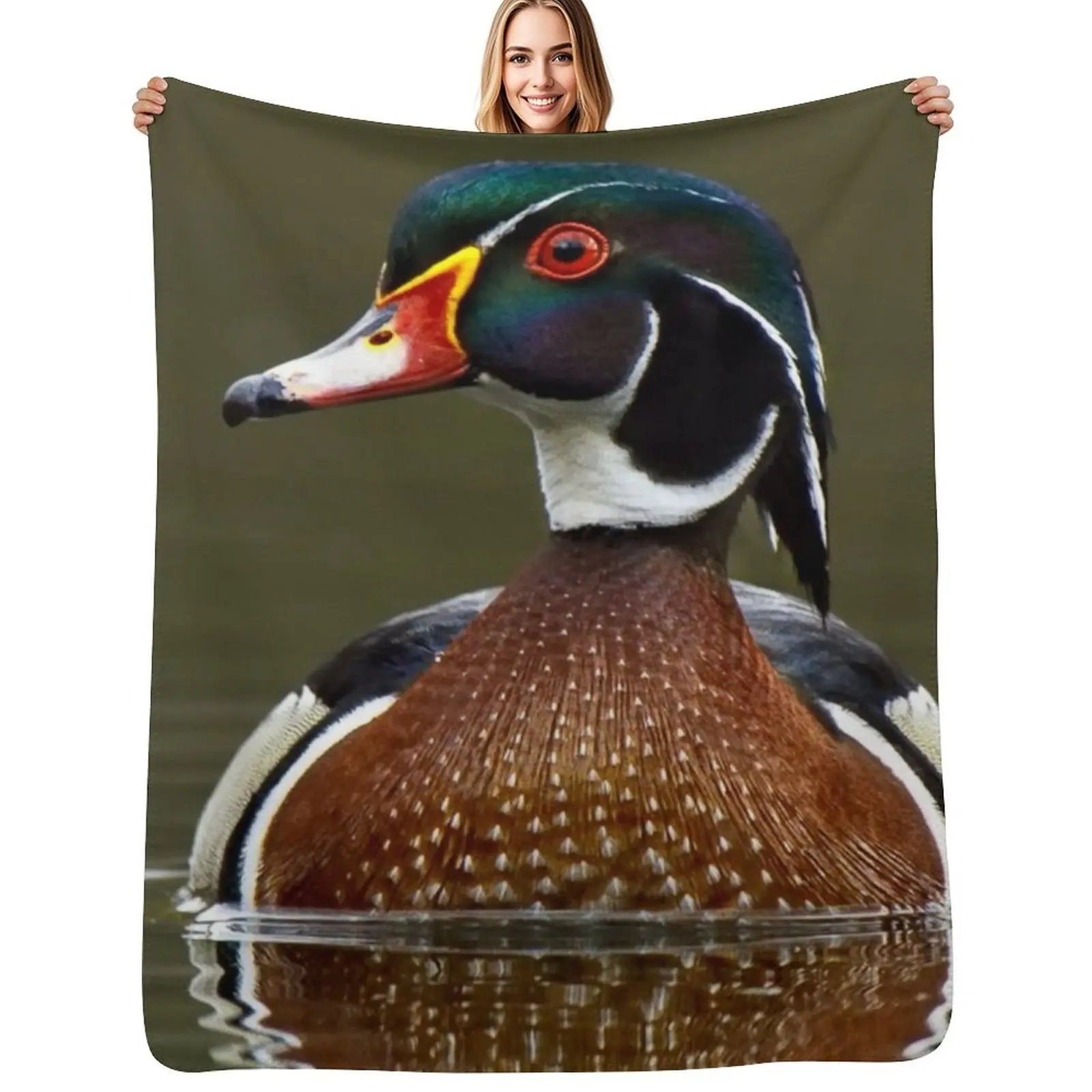 Wood Duck on Water Throw Blanket Soft Plush Plaid Luxury Designer Beautifuls Sofas For Baby Flannel Fabric Blankets