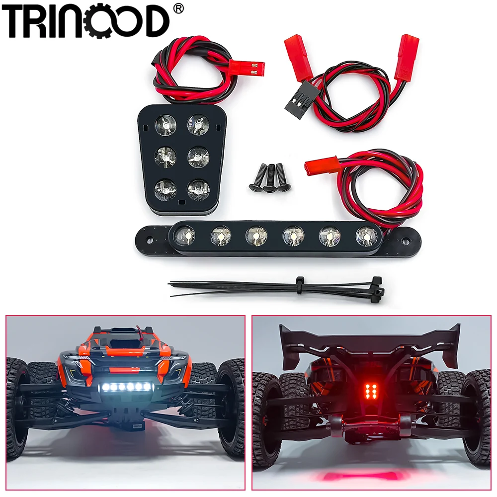 TRINOOD Headlights Taillights Kit Plug Play LED Light Bar Spotlight for 1/6 XRT 8S 4S 4WD Upgrade Parts