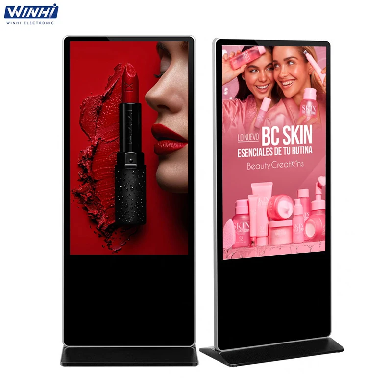 32 43 49 55 65inch 4K UHD 2160P Android Vertical Floor Advertising Touch Screen Commercial Digital Signage Display Play Screen