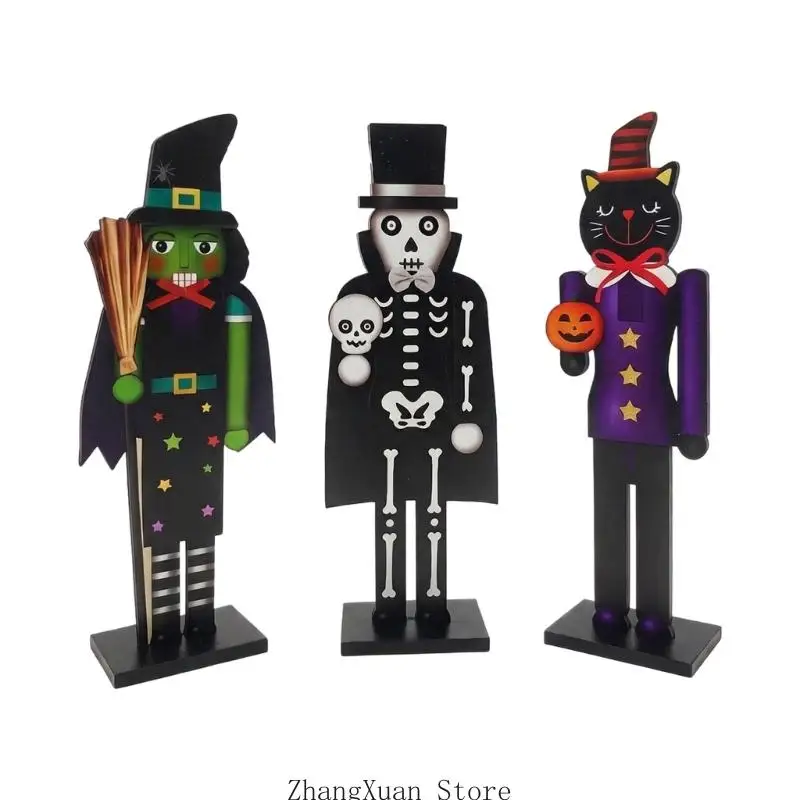 Halloween-Thanksgiving-Holzfiguren-Akzent, 25 großes Regalstück für den Innenbereich für Herbsteingang und Flurtisch, 3 x – Detail 5