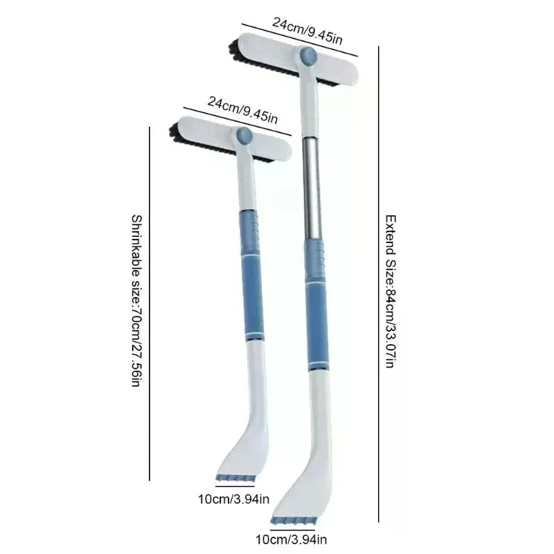 2-in-1 Extendable Snow Brush & Ice Scraper - Detachable Telescopic Design for Windshield Winter Care