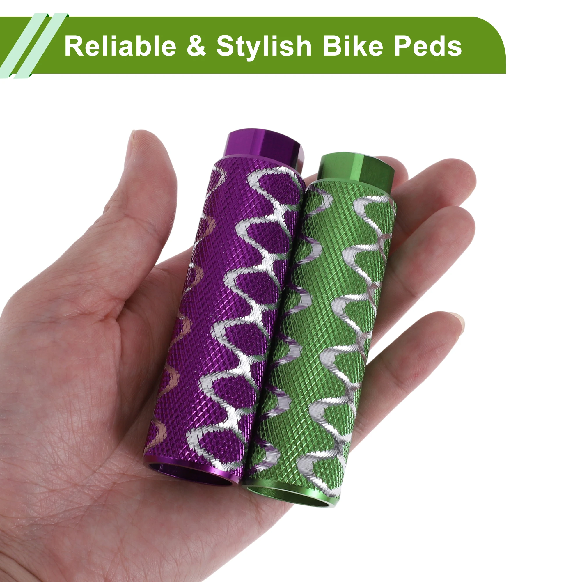 

X Autohaux противоскользящие велосипедные подножки длиной 100 мм, круглая текстура, подставки для задних сидений велосипеда, подножки для велосипеда, оси 3/8 дюйма, зеленый, фиолетовый