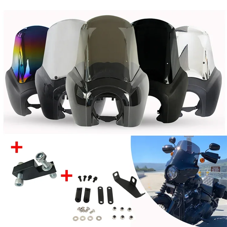 Motorcycle ABS Headlight Fairing Panel front light Cover for Harley Dyna 1999-2005 with Bottom Mount Headlight