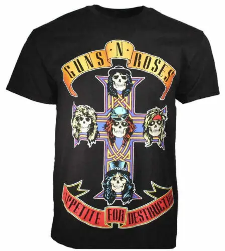 Official Guns N Roses Appetite For Destruction Jumbo Mens Black T Shirt