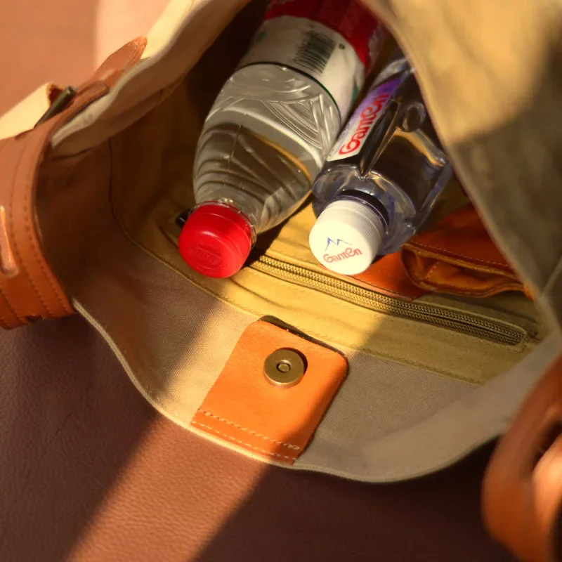 حقيبة يد قماشية كلاسيكية من جلد البقر ذات سعة كبيرة وحقيبة كتف كاجوال بسيطة للرجال #5