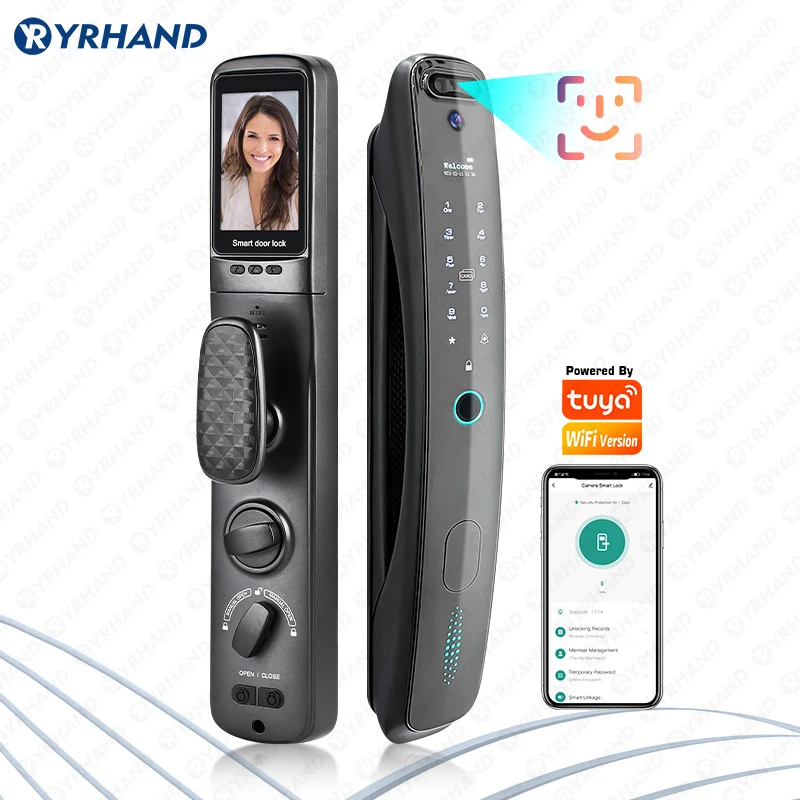 

3D biometric security camera, smart password door lock, electronic,unlocking application, fingerprint smart door lock