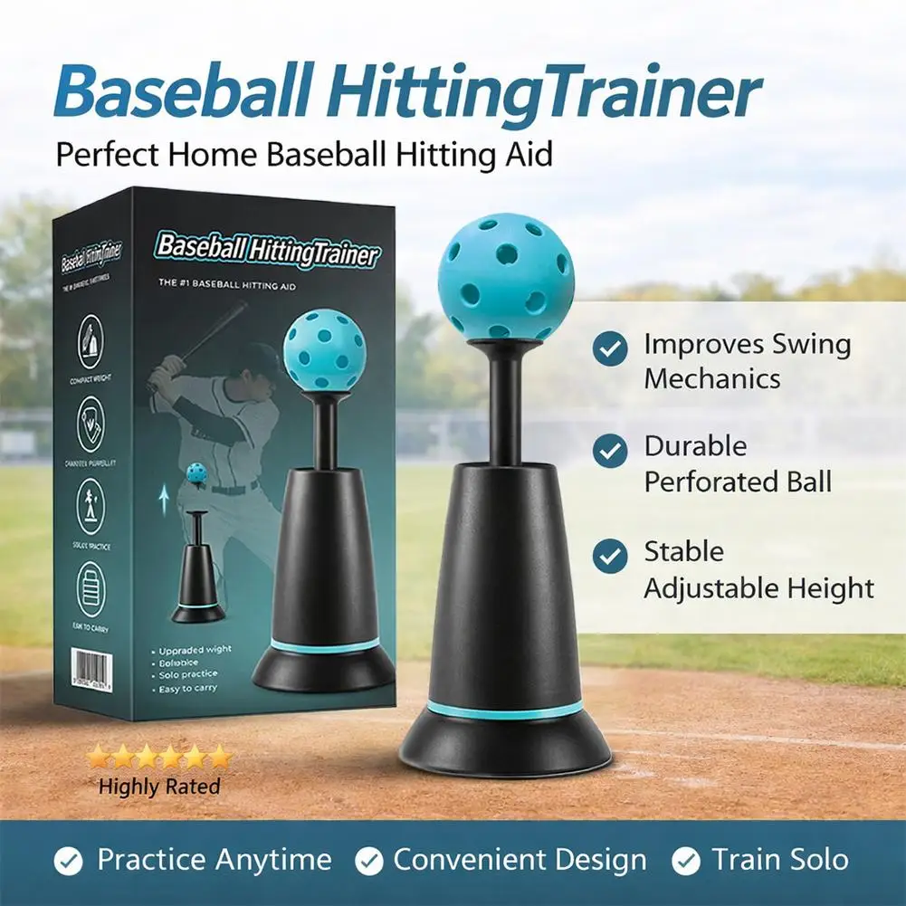 Picture 4: Baseball Batting Practice Tee Convenient Single Person Hitting Trainer Improve Swing Posture Portable Softball Baseball Training