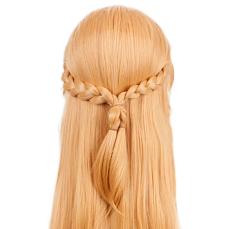 شعر مستعار اصطناعي طويل مستقيم بني فاتح زي أنيمي ألياف مقاومة للحرارة للنساء لعب الأدوار في الحفلات التنكرية