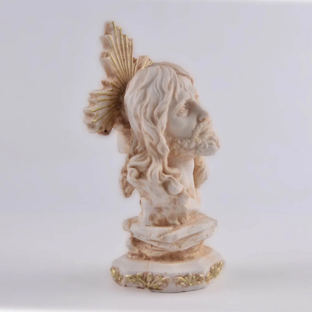 

1Pcs Jesus Head Resin Ornament Artistic Christian Home Decoration Desk Display Resin Craft Decorative Gift Jesus Decoration