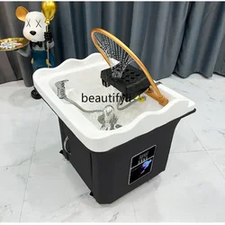 Beauty Salon Massage Couch Movable Head Therapy Machine Water Circulation Fumigation Head Recuperation Hair Shampoo Basin