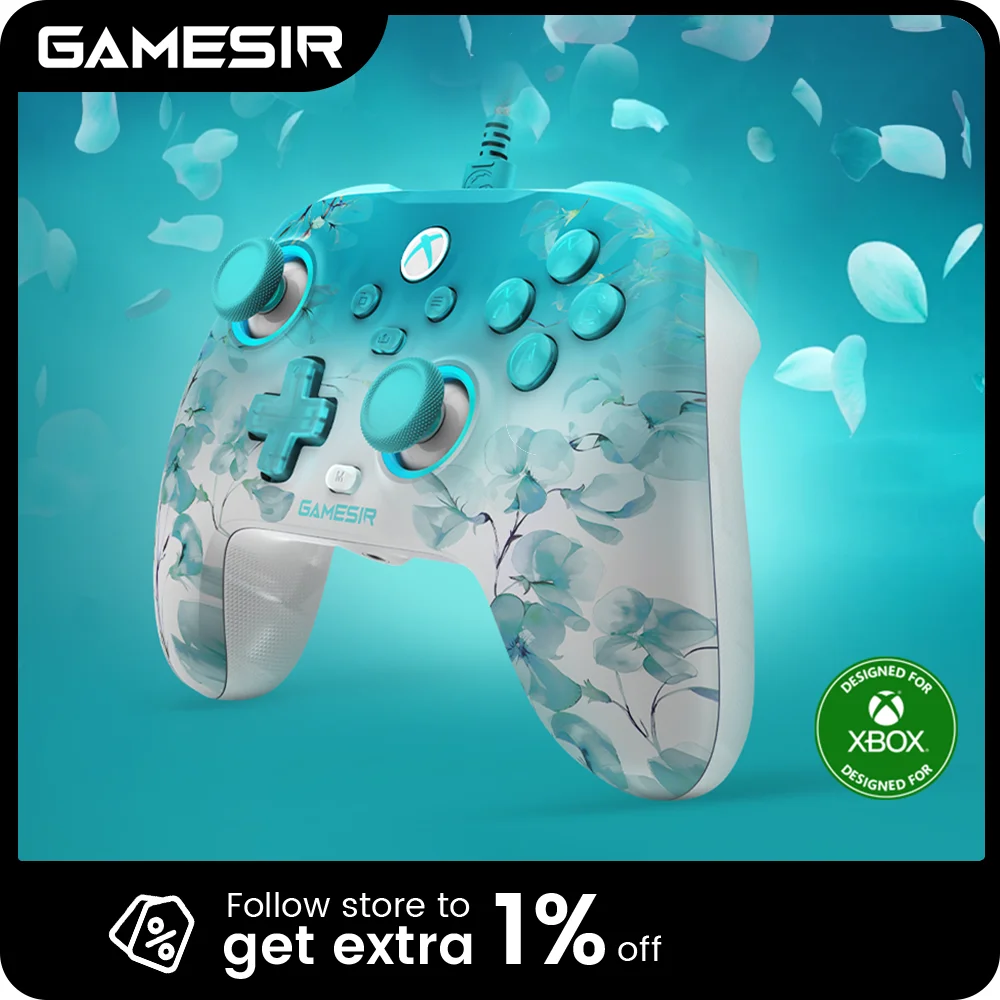 GameSir T7 Pro Floral para Xbox com Joystick de Efeito Hall para Xbox Series X, Xbox Series S, Xbox One X | Console de jogos S