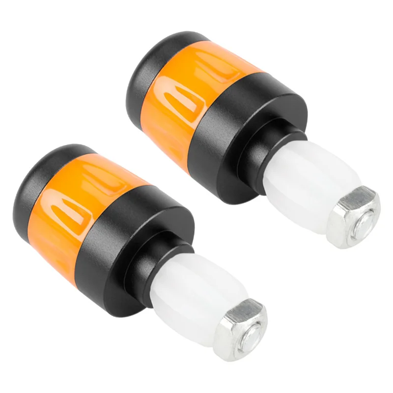 2Pcs Electric Scooter Handlebar Lights LED Warning Light Handlebar End Plugs Waterproof Turn Signal Lights Black+Orange