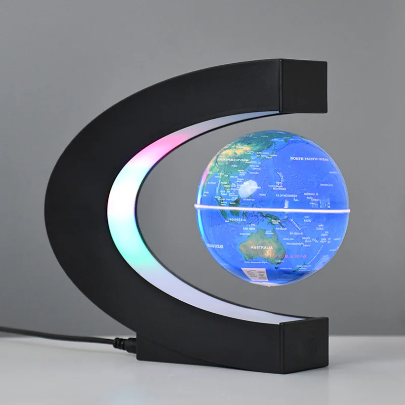 Floating Magnetic Levitation Ball LED World Map Electronic Anti-Gravity Lamp Novelty Ball Lamp Home Decoration Birthday Gift