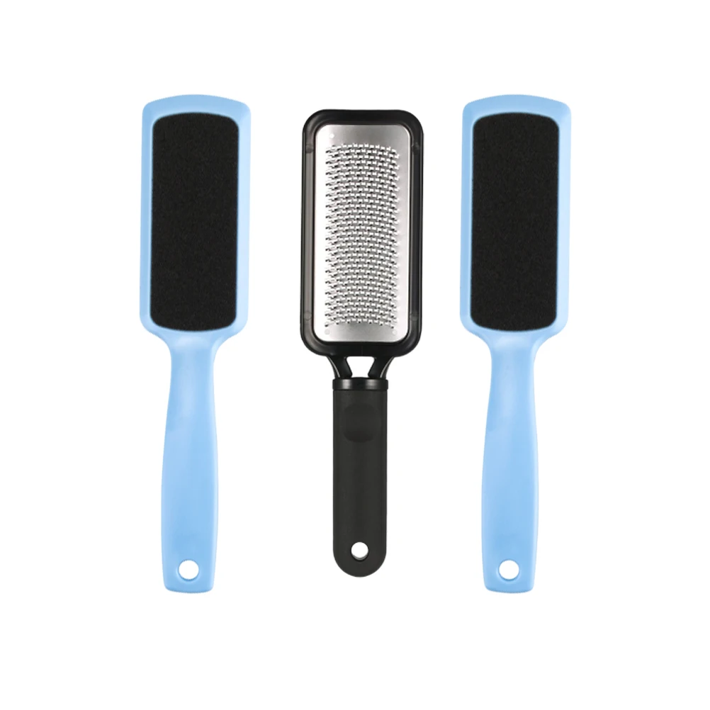 

3Pcs Foot File Pedicure Tool Set Light Blue Double Sided Foot Grinding Tool Professional Stainless Steel Sandpaper Callus