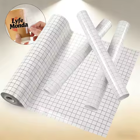 Vinyl Transfer Tape Roll with Grid - Clear Adhesive Application Tape for Silhouette Cameo, Cricut, Decals, Signs