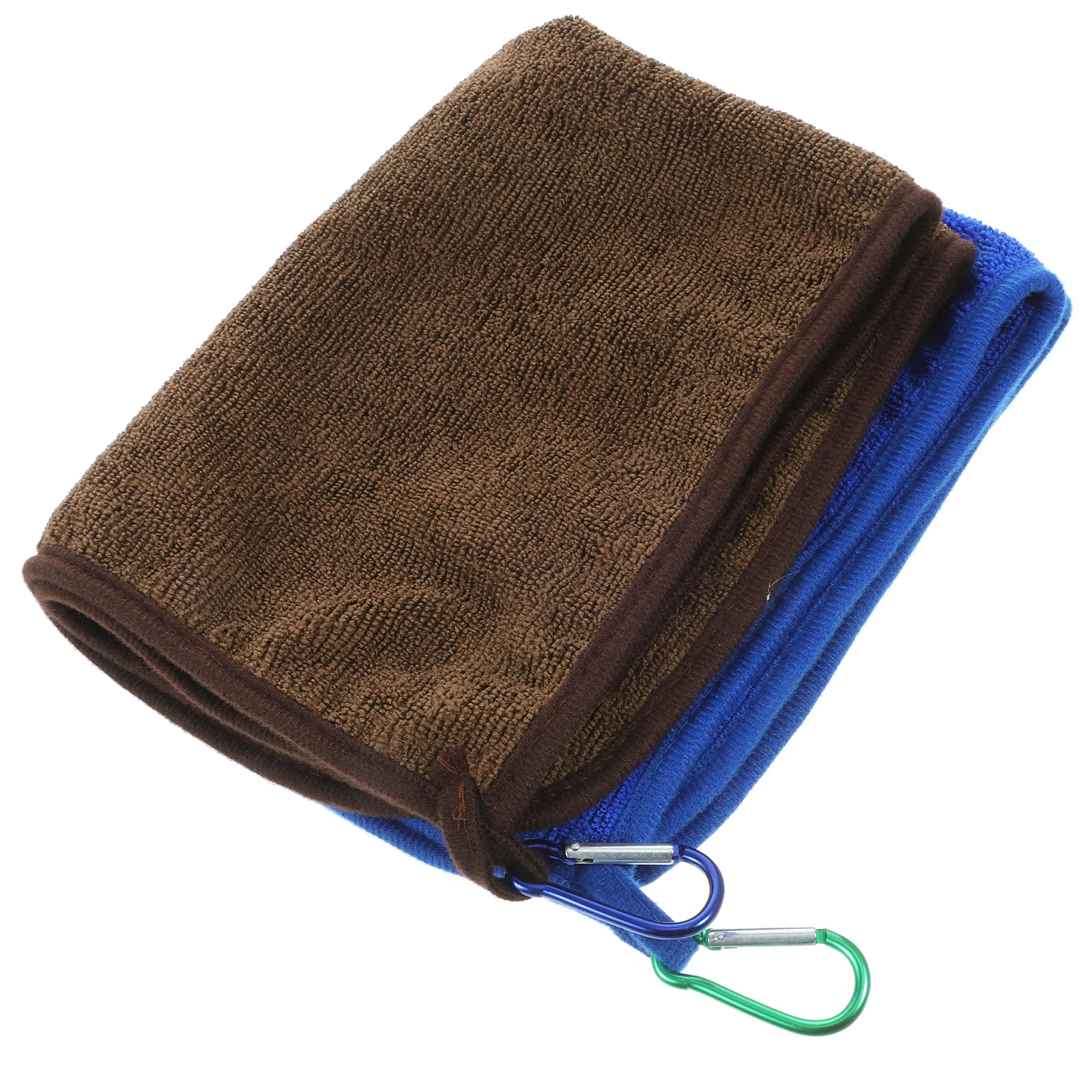 

2pcs Fishing Towels With Carabiner Heavy Duty Quick Dry Outdoor Sports Towel For Hiking Climbing Thick Absorbent Fabric
