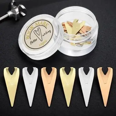 12 قطعة مشبك المرجعية المعدنية السلس النحاس صفحة علامة كتاب السهام للقراء الطلاب الهدايا مشبك للكتب المرجعية