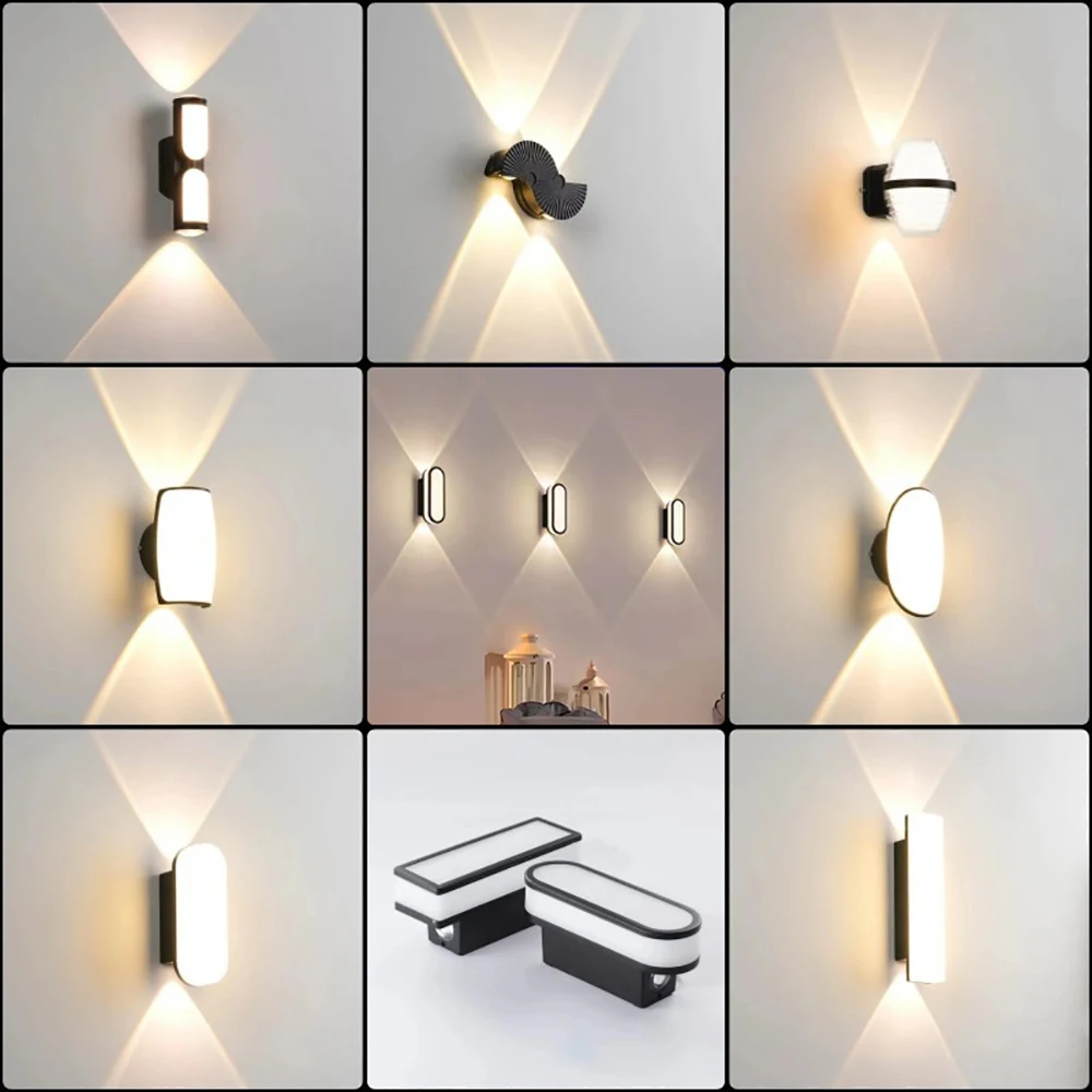 Modern LED Outdoor Wall Lights Waterproof Ip65 Home Exterior Decor Outside Porch Lamp Entryway Lights for Garden Terrace Balcony