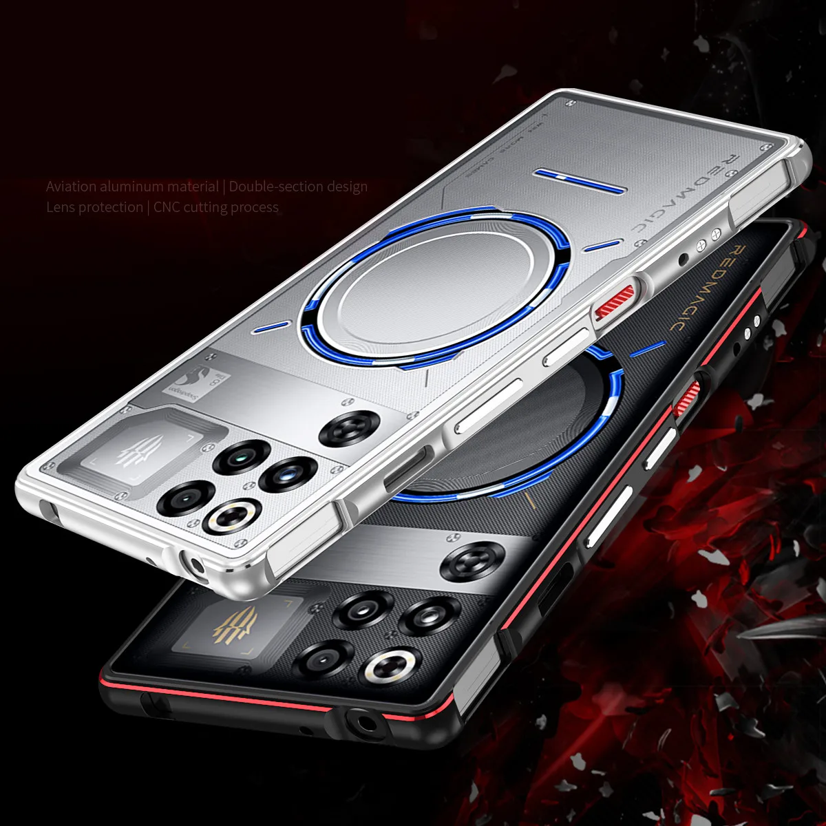 Image of Redmagic 11 Pro Aluminium Metall Stoßstange Rahmen Slim Cover Telefon Fall für Nubia Redmagic 11 Red Magic 11 Pro +