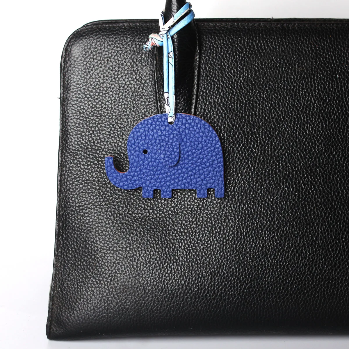 Double Faces Cute Real 100% Full Grain Leather ELEPHANT Keychain Backpack Pendant Animal Women Bag Charm