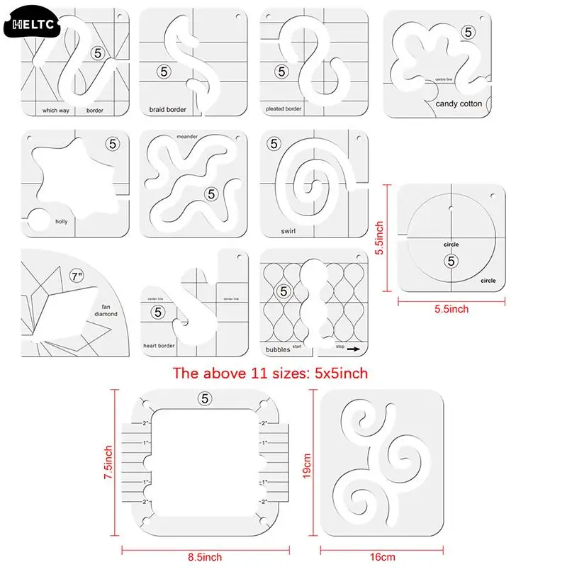1*Table Mat Patchwork Ruler Braided Twist Template Acrylic Sewing Ruler For Garment Proofing Multi-function Quilting Ruler Style