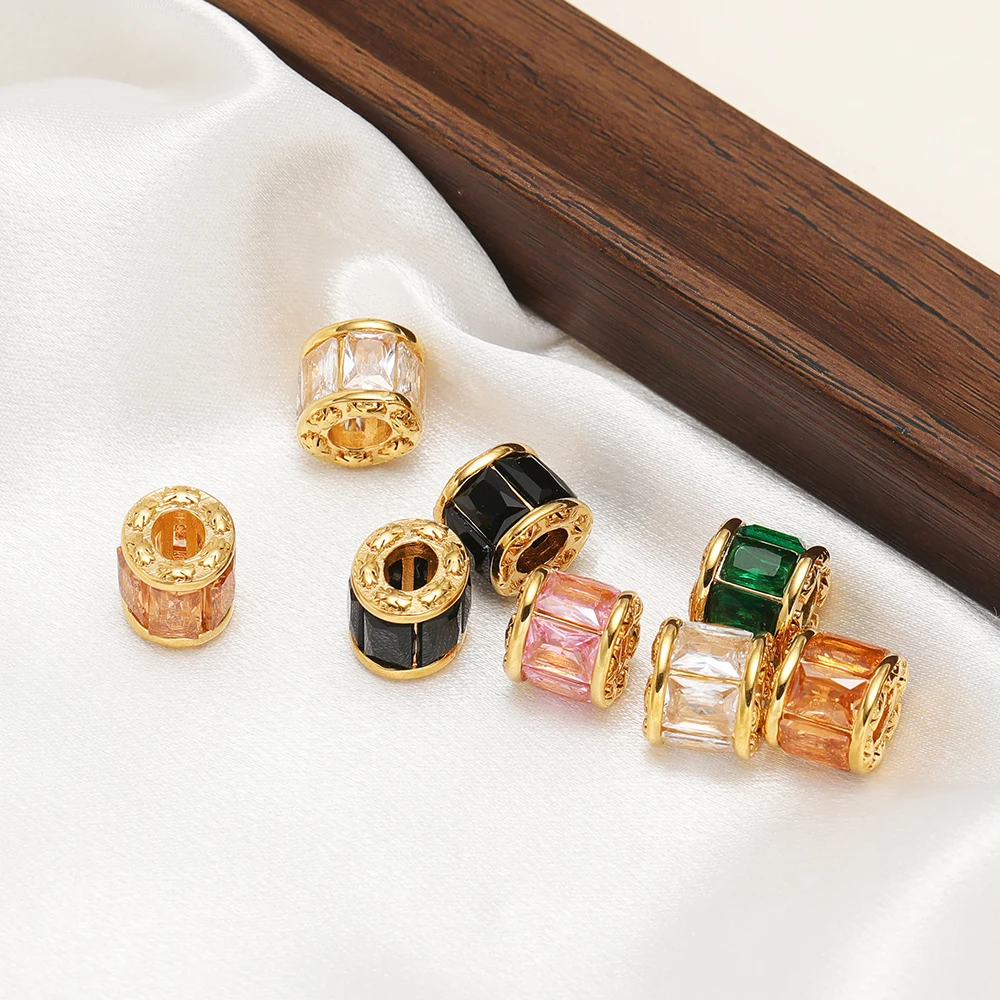 3 قطعة الفولاذ المقاوم للصدأ البيضاوي الزركون برميل الخرز خزر عازل DIY بها بنفسك مجوهرات للبنات النتائج قلادة سوار أقراط مكونات السائبة