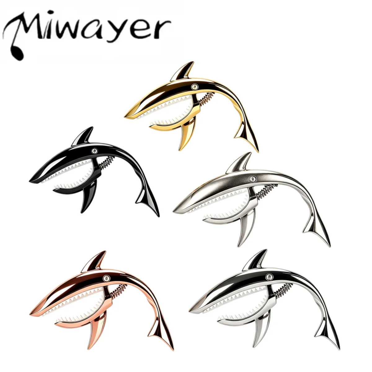 Capo de Guitarra Metálico Miwayer, de Zinc, 5 Colores Opcionales, Clip Intercambiable para Guitarra Acústica/Eléctrica/Bajo, con Buena Sensación al Tacto