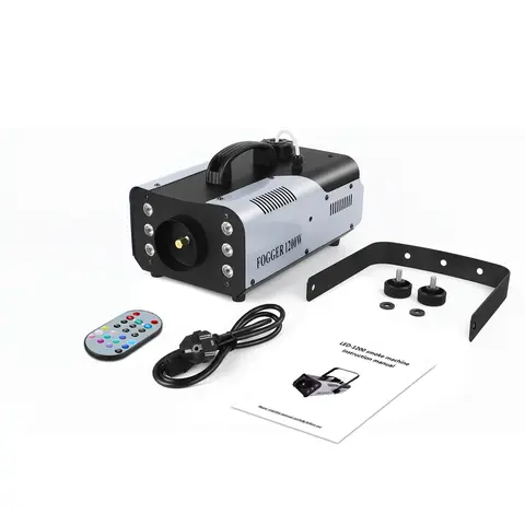 U'King 1200W Rökmaskin 6 LED-lampor Fjärrstyrd Dimmaskin Disco Färgglad Rökmaskin DJ Julfest Effekter Scenljus 6 best sales LED-laser - №1