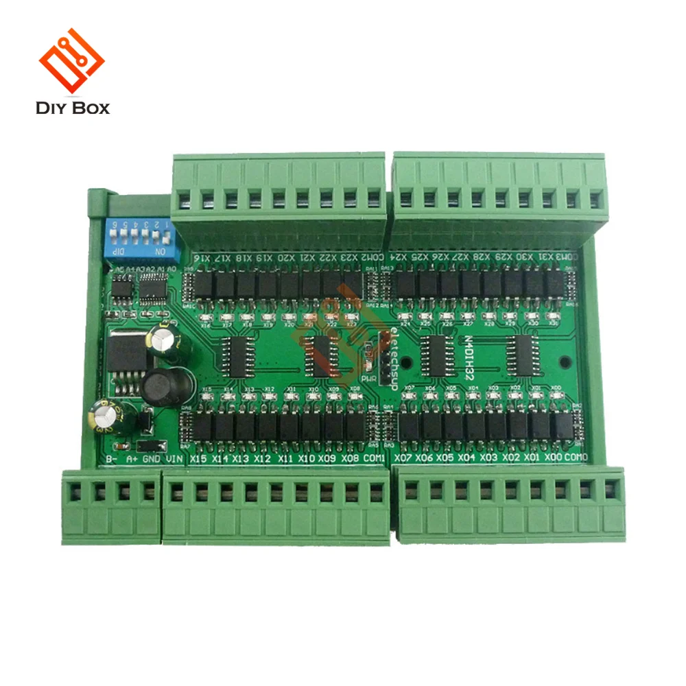 32CH PNP NPN Isolated Digital Input RS485 Modbus Rtu Controller DC 12V 24V PLC Switch Quantity Acquisition Board