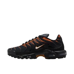 Tênis de corrida Nike Air Max Plus TN masculino e feminino confortável, respirável, antiderrapante, almofada de ar durável, almofada laranja/branca